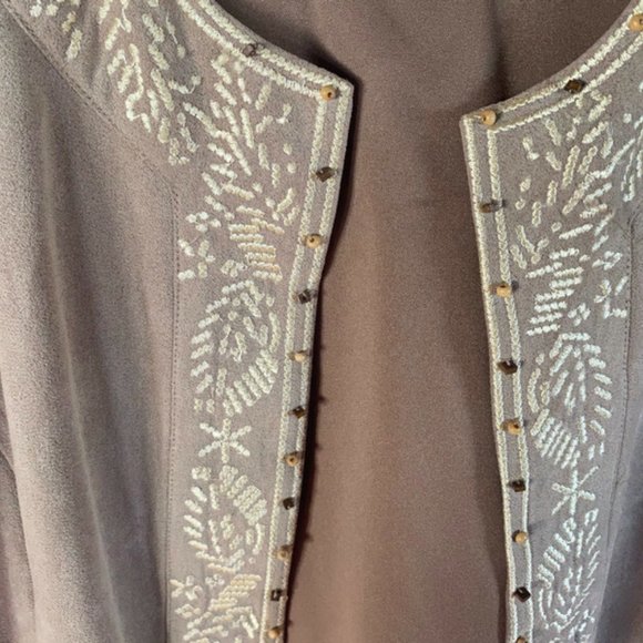 Dressbarn Tan faux suede jacket Womens Size XL - Picture 1 of 3